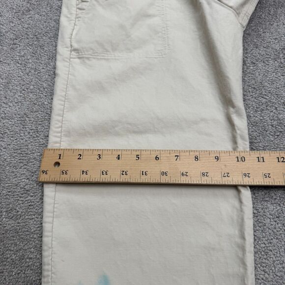 COS Pull On Wide Leg Trouser Crop Pants Womens XS Beige Cotton Elastic Waist - Picture 15 of 16